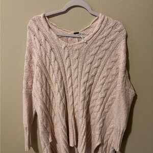 Women's Cable Knit Sweater - Pink